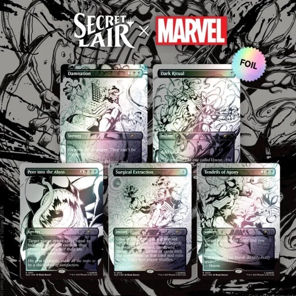 Magic The Gathering Secret Lair x Marvel Venom Unleashed Rainbow Foil NEW